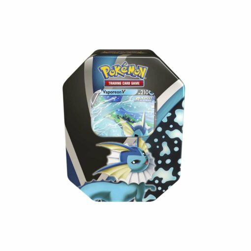 Hộp thiếc 4 gói bài Pokemon TCG – Eevee Evolutions Tin ( Vaporeon V) Đồ Chơi Thẻ bài Pokemon TCG