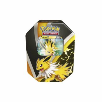 Hộp thiếc 4 gói bài Pokemon TCG – Eevee Evolutions Tin ( Jolteon V) Đồ Chơi Thẻ bài Pokemon TCG