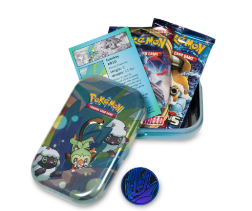 Hộp thiếc 2 gói thẻ bài Pokémon TCG: Galar Pals Mini Tin kèm coin ( Grookey) Đồ Chơi Thẻ bài Pokemon TCG 3