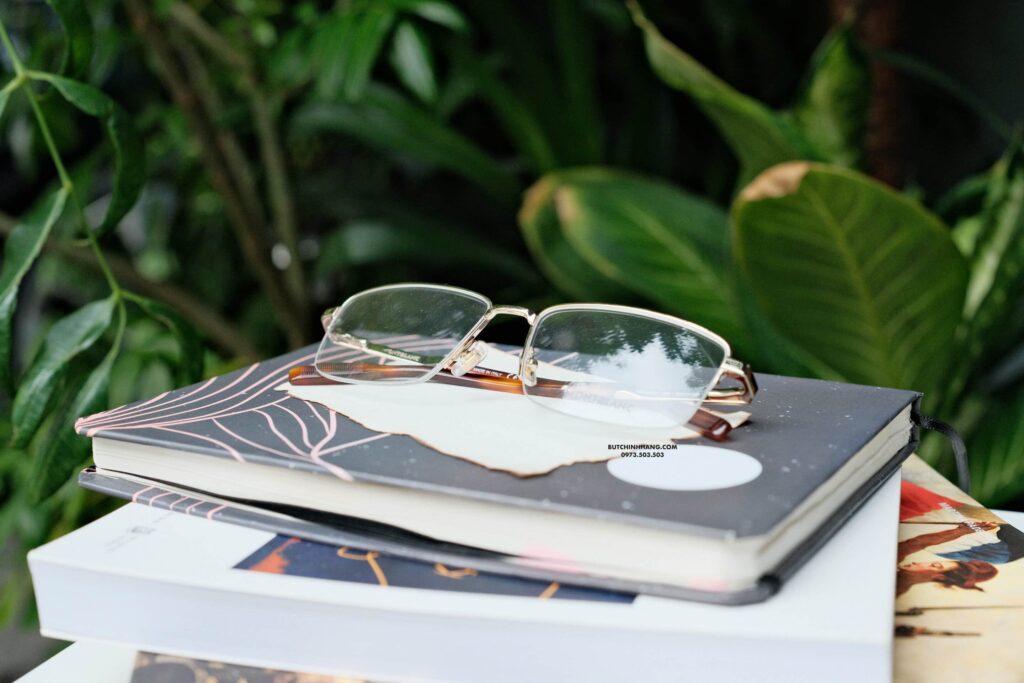 Gọng kính Montblanc Semi-rimless Gold Eyeglasses MB0020O - gong kinh montblanc semi rimless gold eyeglasses mb0020o 4