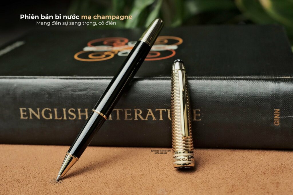 Two plating colors make the name of the Meisterstuck Geometry pen line - Champagne and Platinum - two colors make the name of the Meisterstuck Geometry pen line champagne and platinum