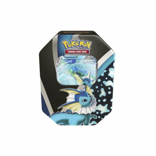 Hộp thiếc 4 gói bài Pokemon TCG - Eevee Evolutions Tin ( Vaporeon V)