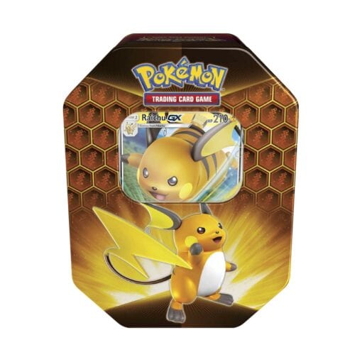 Hộp thiếc 4 gói thẻ bài Pokémon TCG: Hidden Fates Tin (Raichu GX)