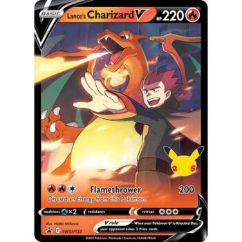 Hộp thiếc Pokemon TCG - Celebrations Lance’s Charizard V (tin) - hop thiec pokemon tcg celebrations lances charizard v tin