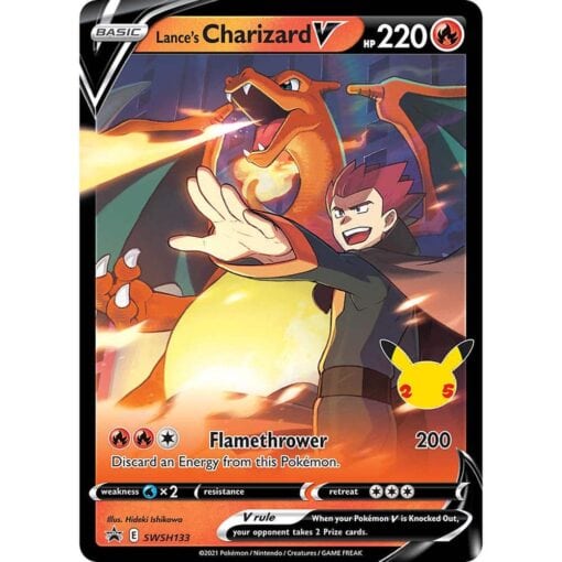 Hộp thiếc Pokemon TCG - Celebrations Lance’s Charizard V (tin) - Image 2