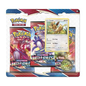 Vỉ 3 gói thẻ bài Pokemon TCG: Sword and Shield Battle Styles kèm Coin và thẻ Promo Eevee Đồ Chơi Thẻ bài Pokemon TCG