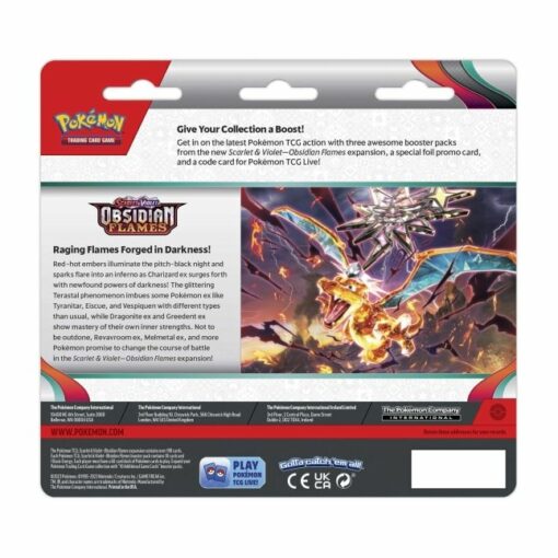 Vỉ 3 gói thẻ bài Pokemon TCG: Scarlet and Violet Obsidian Flames Đồ Chơi Thẻ bài Pokemon TCG 4