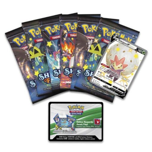 Hộp 6 gói thẻ bài Pokemon TCG Shining Fates kèm thẻ Promo Eldegoss V Shiny Đồ Chơi Thẻ bài Pokemon TCG 2