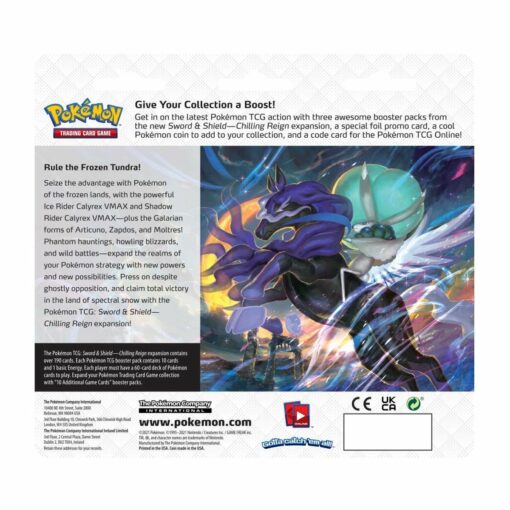 Vỉ 3 gói thẻ bài Pokemon TCG : Chilling Reign ( Snorlax) - Hình ảnh 2