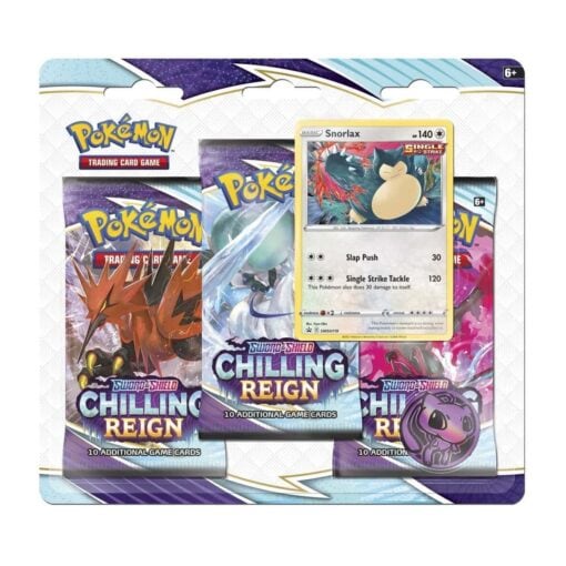Vỉ 3 gói thẻ bài Pokemon TCG : Chilling Reign ( Snorlax)