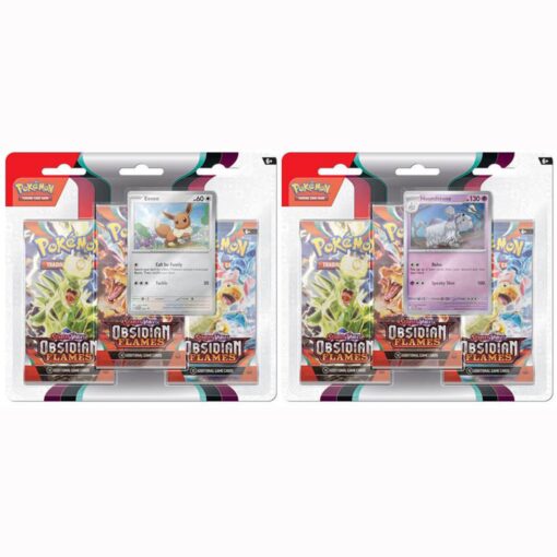 Vỉ 3 gói thẻ bài Pokemon TCG: Scarlet and Violet Obsidian Flames Đồ Chơi Thẻ bài Pokemon TCG