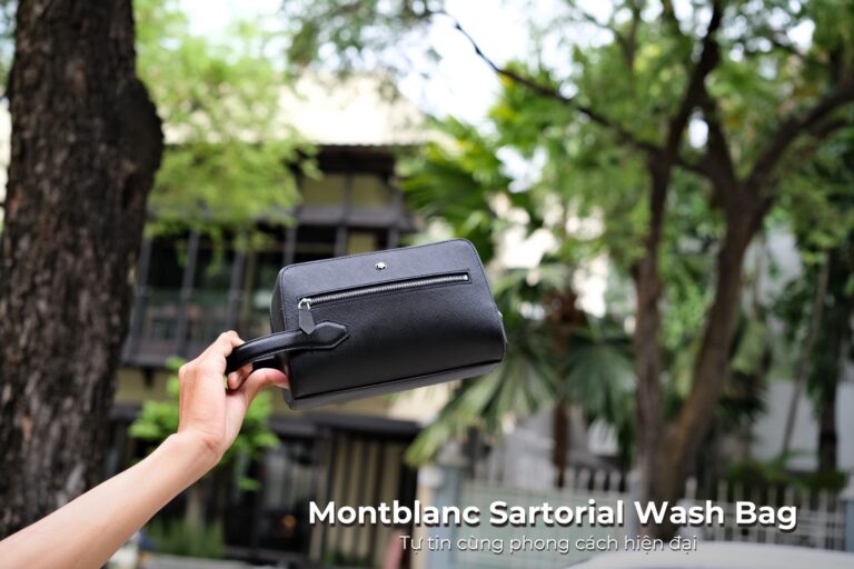 Túi clutch Montblanc Sartorial Wash Bag Black 131719: Chiếc túi mang phong cách thời trang lịch lãm - 1 2