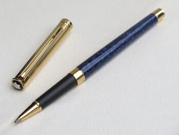 Bút Montblanc Noblesse Gold Plated Blue Marbled Rollerball Pen 18384 Bút Montblanc Bút Bi Nước