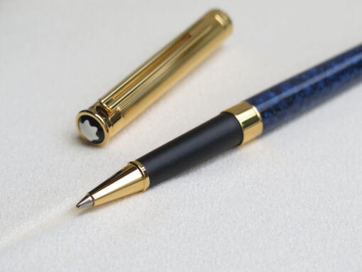 Bút chì & bút bi Montblanc Noblesse Gold Plated Blue Marbled Mechanical Pencil 18484 & Rollerball Pen 18384 Sắp có hàng Bút Bi Nước 5