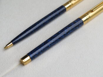 Bút chì & bút bi Montblanc Noblesse Gold Plated Blue Marbled Mechanical Pencil 18484 & Rollerball Pen 18384 Bút Bi Nước 2