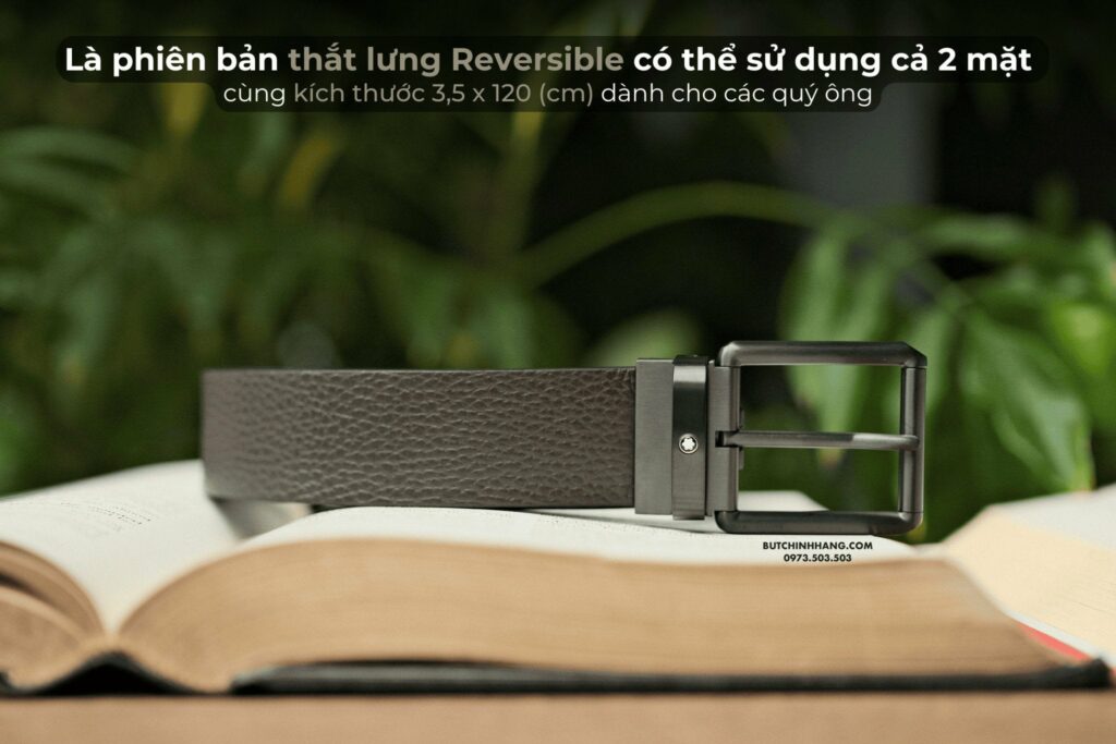 Thắt lưng Montblanc Brown Grainy&Black Plain Leather 131187 - Mang lại sự kết hợp đặc biệt của màu sắc - that lung montblanc brown grainyampblack plain leather 131187 mang lai su ket hop dac biet cua mau sac 1