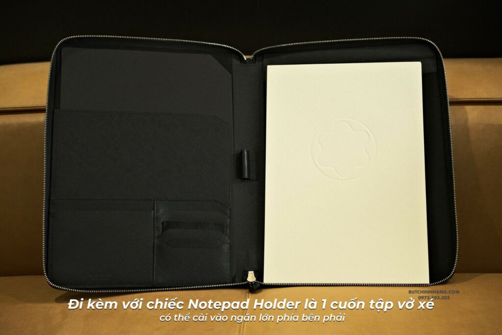 Bao da sổ tay MB Sartorial Notepad Holder Black 130840 - Món phụ kiện tinh tế và chuyên nghiệp - bao da so tay mb sartorial notepad holder black 130840 mon phu kien tinh te va chuyen nghiep
