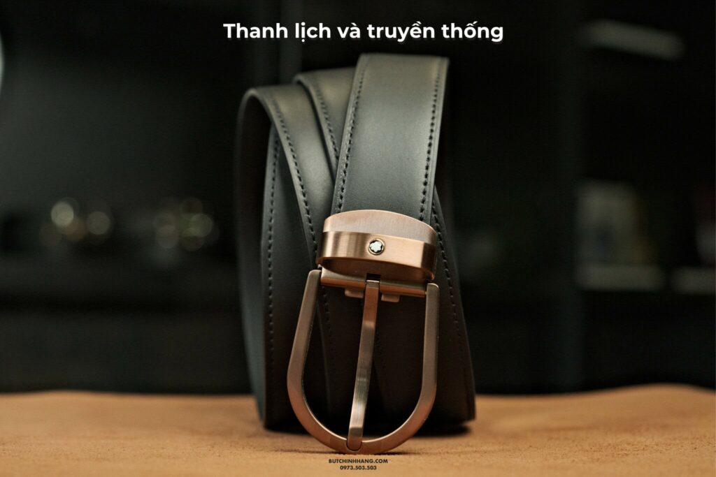 A striking bronze colour on Montblanc's traditional belt design - bronze is the face of montblanc's traditional belt design 2